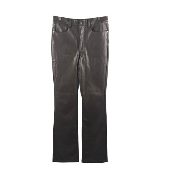 WeWoreWhat Pants - WeWoreWhat Vegan Leather Flare Pant in Brown Size 30